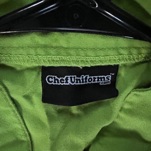 CHEF UNIFORMS GREEN Shirt Size SMALL/MEDIUM Long Sleeve Employee Button Up Work - Picture 6 of 9